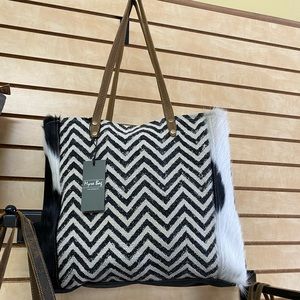 Myra chevron cross tote bag (S-1375)